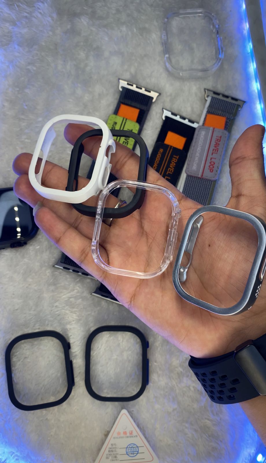 ساعه x10ultra3 + اوستيك قماش عالي + جراب ساعه