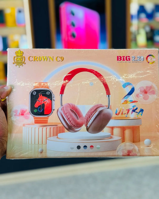 CROWN C9 Ultra Combo (ساعة + سماعة)