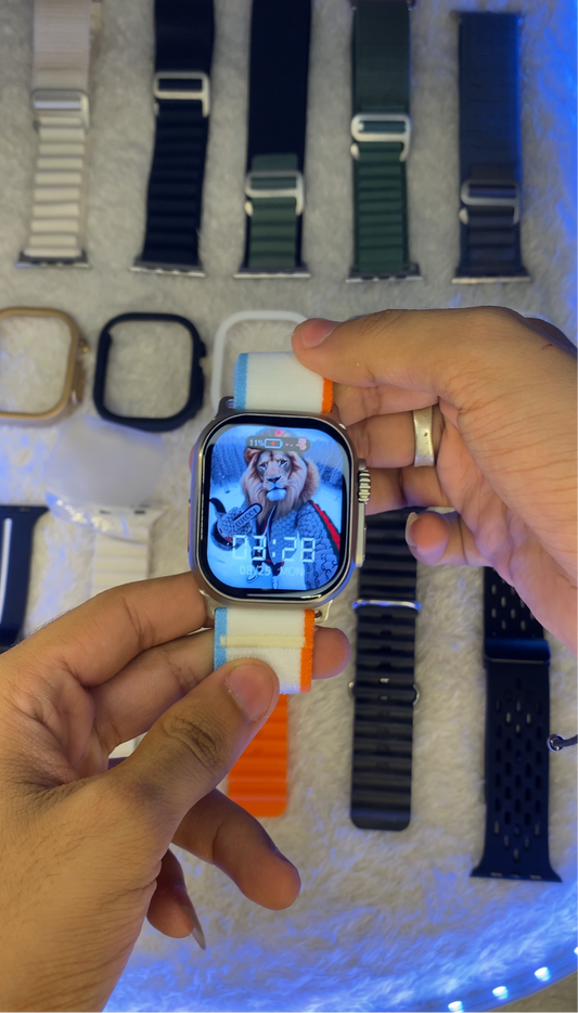 عرض ساعه X10ultra 3 + جراب + اوستيك قماش + اوستيك سيلكون