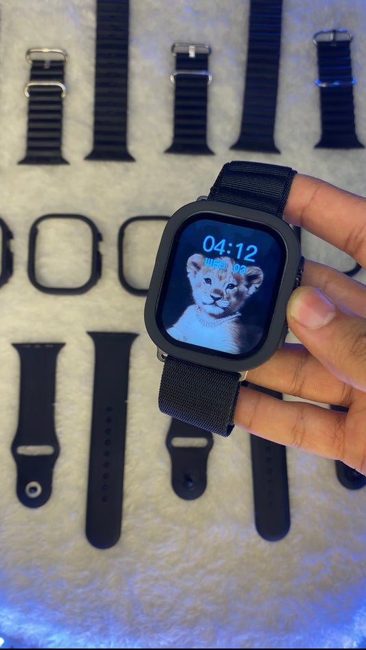 ساعه الترا +  اوستيك قماش + جراب ساعه